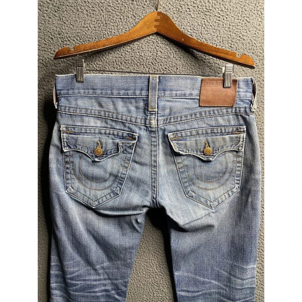 Vintage Y2K True Religion Zach Mens Jeans Straight Button Fly W32 L32 USA Made